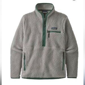 Patagonia Gray and Green Retro Fleece Jacket